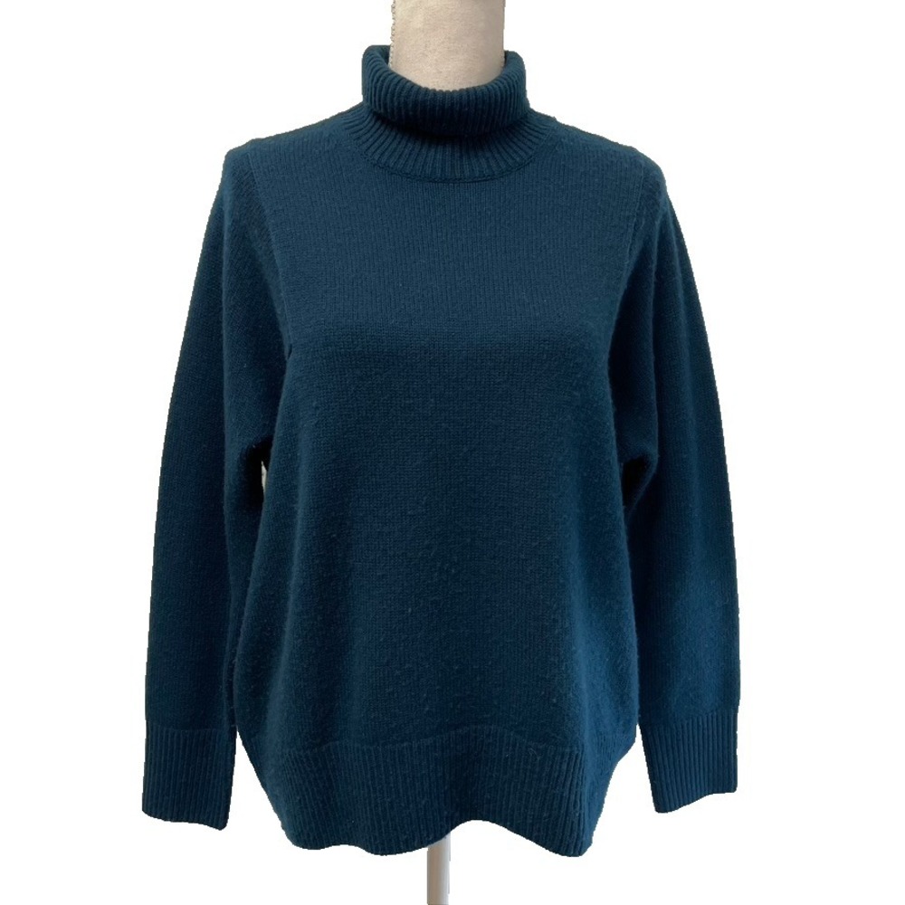 Athleta Sweater Jumper Womens Small Blue Turtleneck Minimalist Oversize Comfort